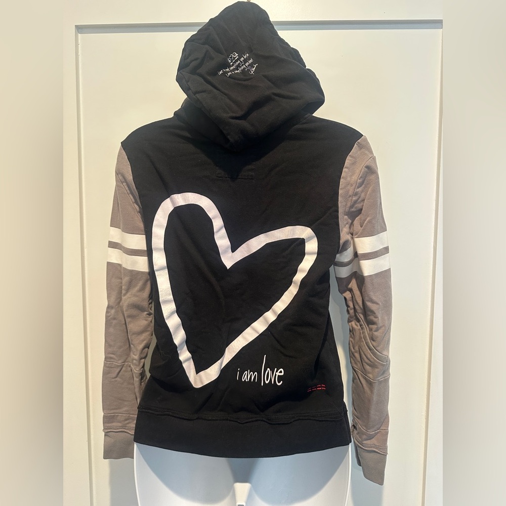 Peace Love World Long Sleeve Hoody Size:Small - Picture 3 of 6